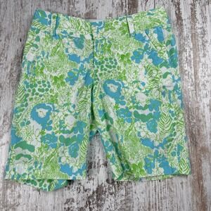 Lilly‎ Pulitzer Sz 0 The Chipper Short Floral Jungle Animal Shorts It's a Zoo